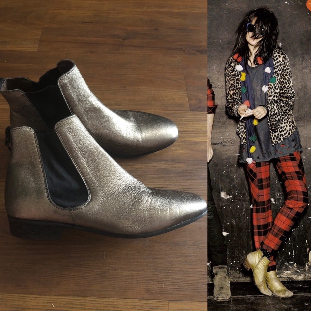Metallic Gold Italian Genuine Leather Boots